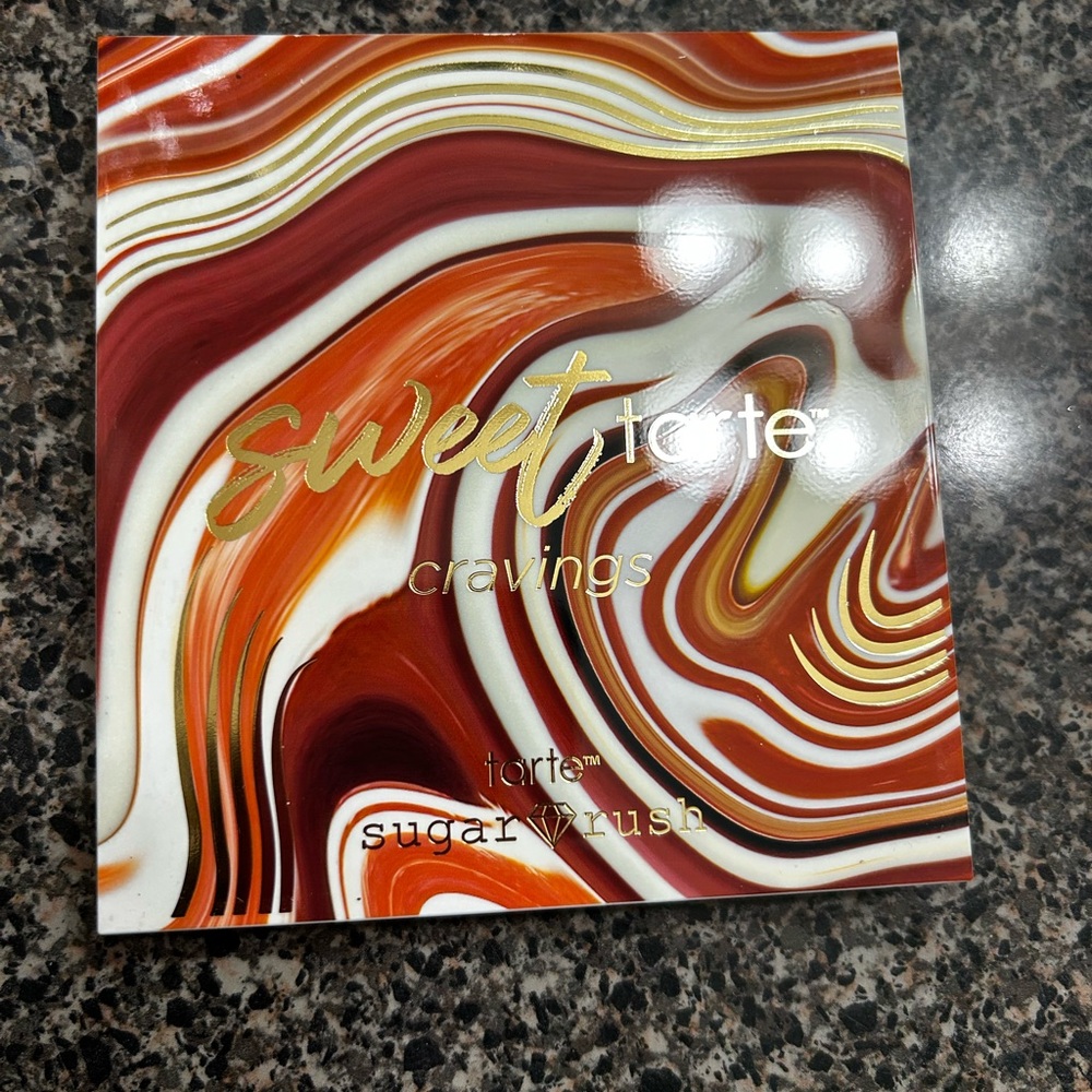 Tarte Sugar Rush Sweet Cravings Palette with Red and Gold Swirls